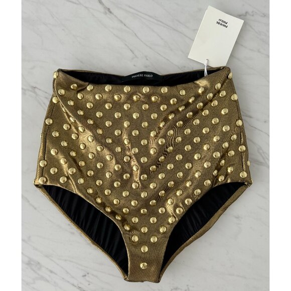 PHOEBE PHILO FIRST EDIT DROP 2 STUDDED BIKINI BOTTOMS HOT PANTS SM $1300 CELINE - Picture 3 of 6